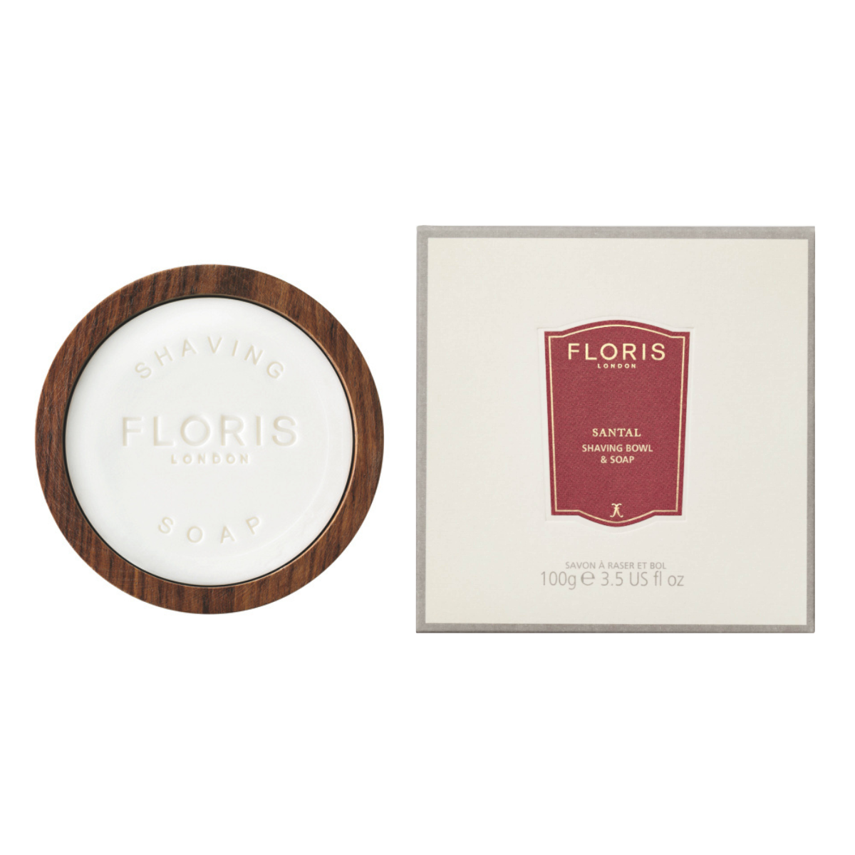 Floris London Santal  Barbersæbe I Træskål  100 Gr