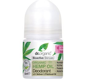 Dr Organic Deo Roll On med Hampolie 50 Ml - Naturlig Friskhed