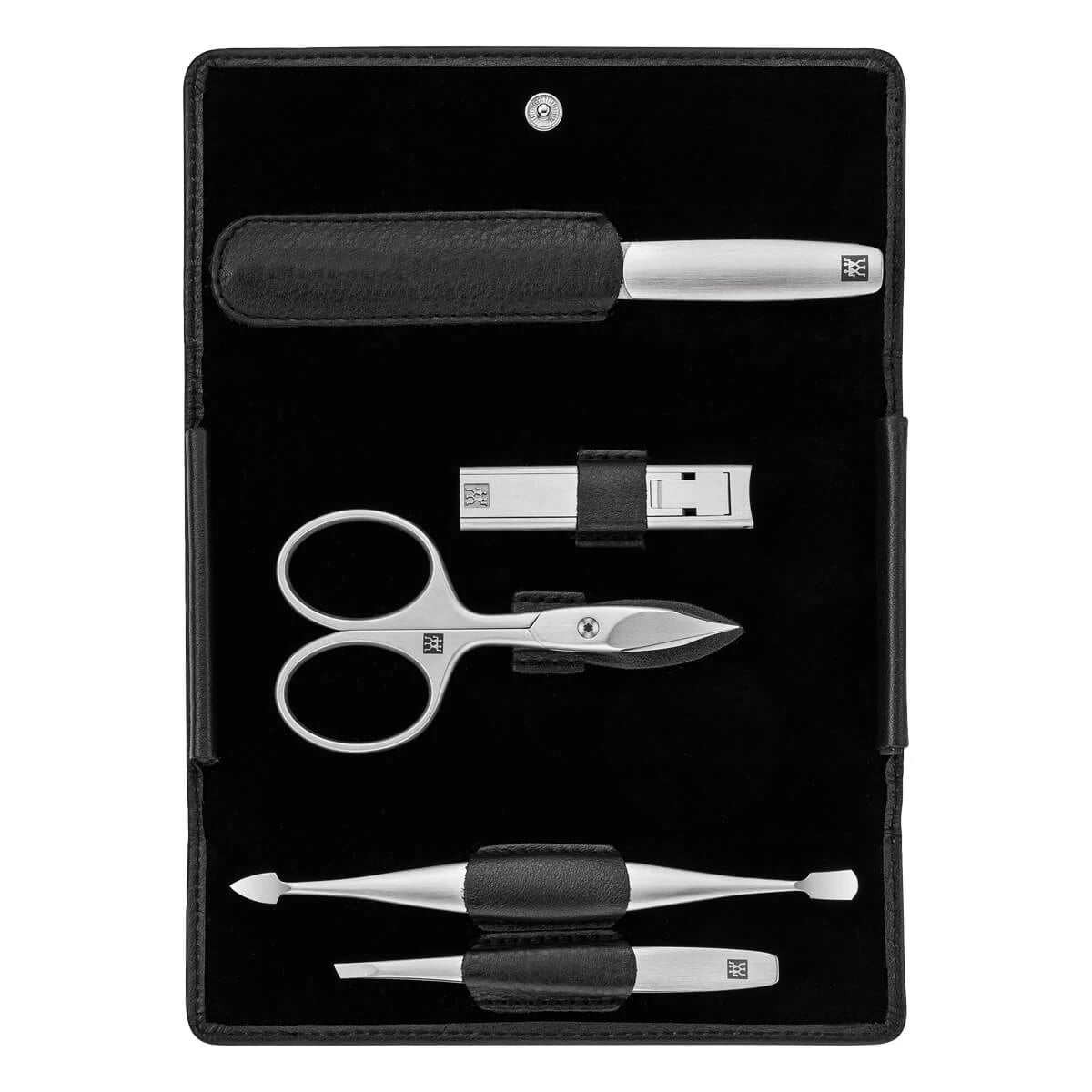 Zwilling Manicuresæt  5 Dele  Klik Luk Etui  Sort Læder