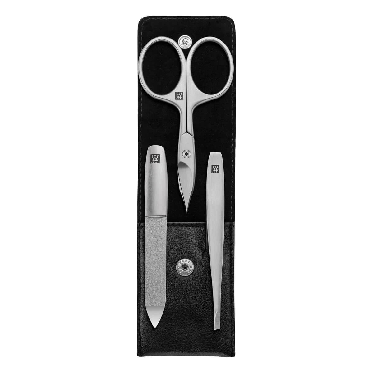 Zwilling Manicuresæt  3 Dele  Klik Luk Etui  Sort Læder