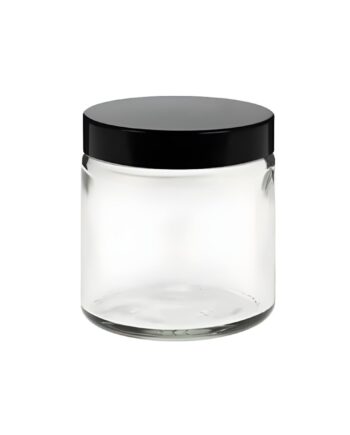 120 Ml Klar Glasbøtte med Sort Låg - Perfekt til Skønhedsprodukter
