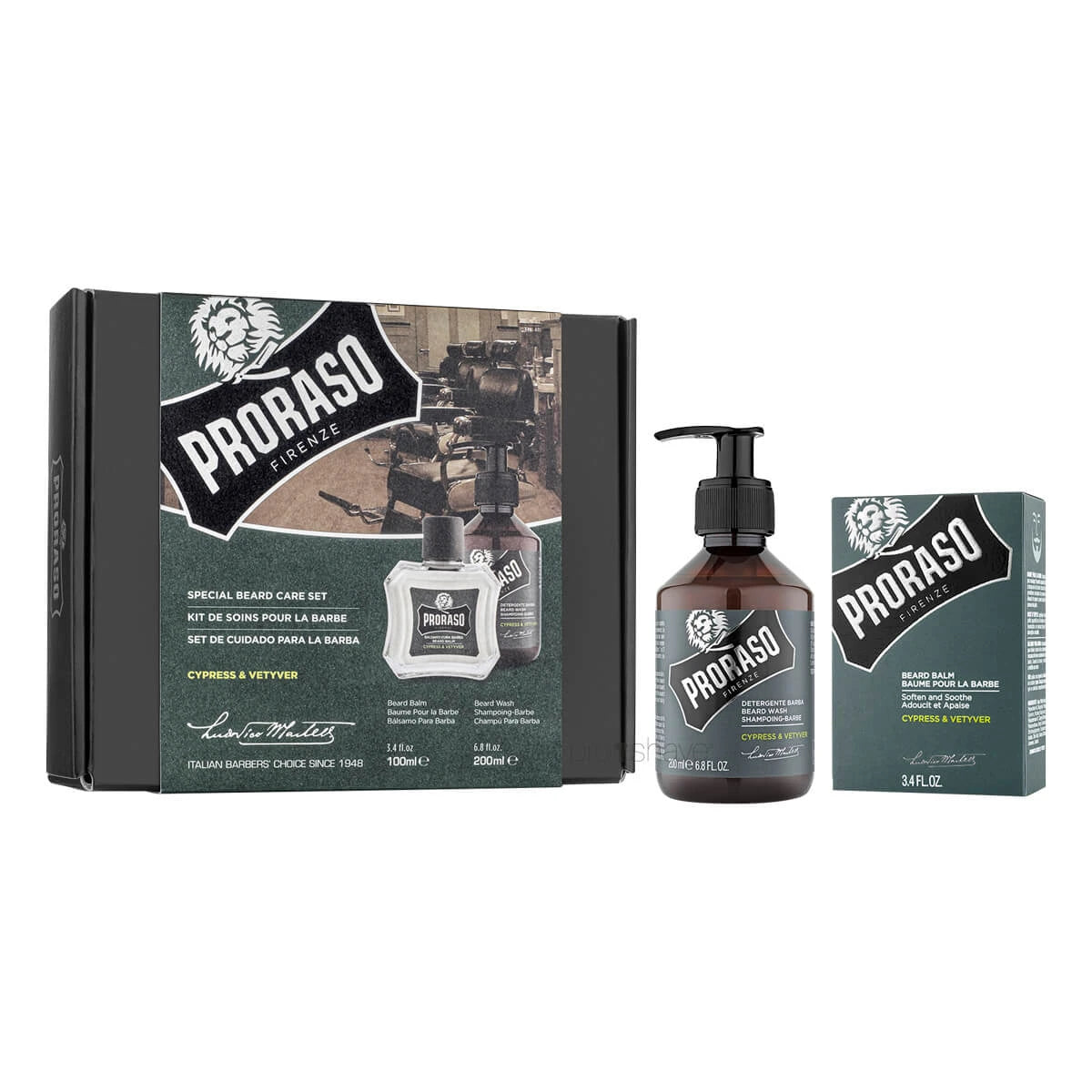 Proraso Gaveæske  Duo Pack  Skægshampoo   Skægbalm  Cypress   Vetiver