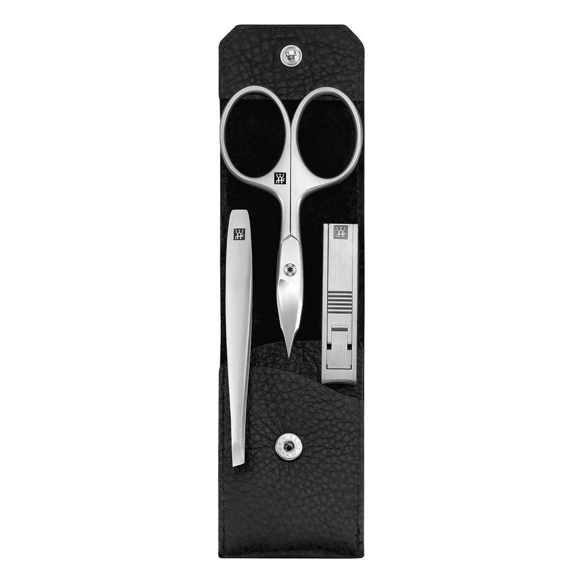 Zwilling Manicuresæt  3 Dele  Klik Luk Etui  Sort Læder