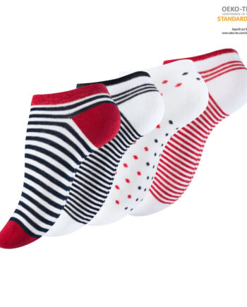 4 Pak Ankelstrømper til Dame – Elegant Design fra Miss Sailor