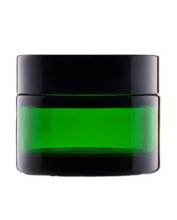 50 Ml Grøn Glas Bøtte med Sort Låg til Kosmetik