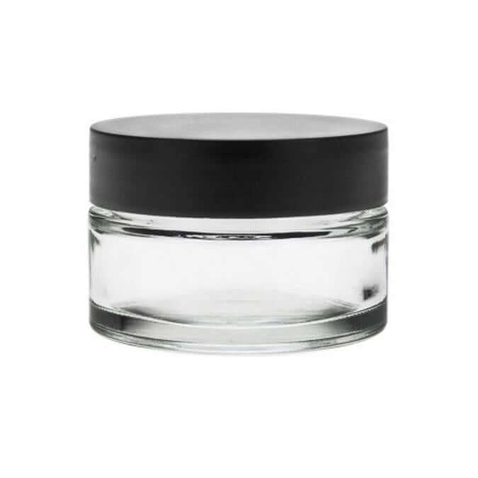 50 Ml Klar Glasbøtte med Sort Låg til Skønhedsprodukter