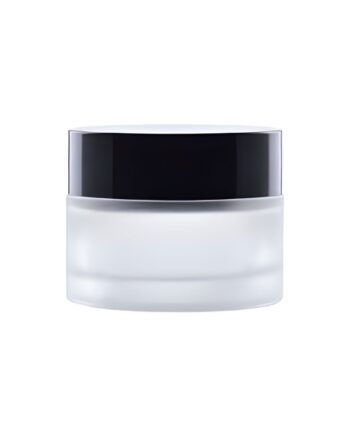 50 Ml Glas Bøtte til Creme med Sort Låg - Perfekt Opbevaring