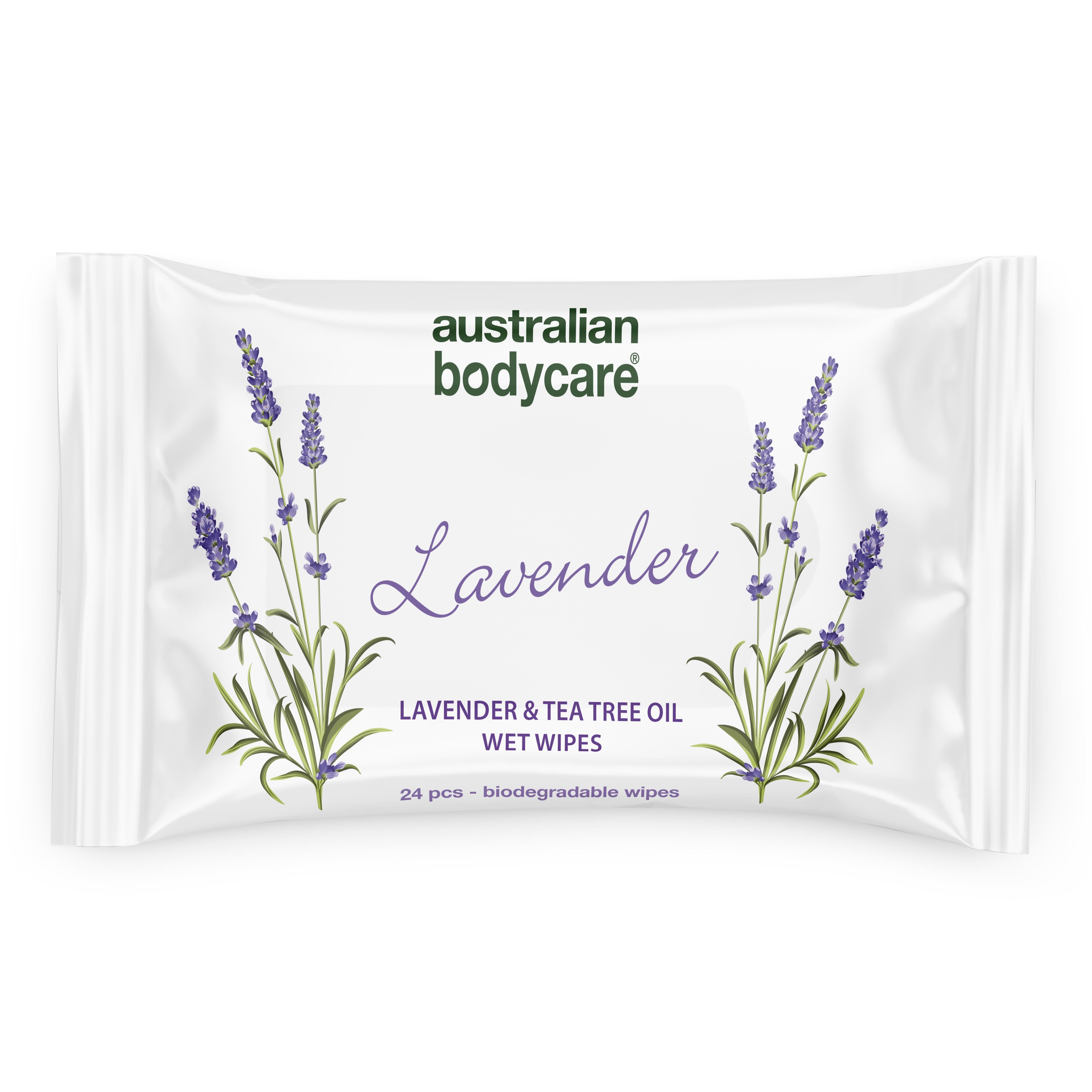 Lavendel og Tea Tree Vådservietter – 24 stk. til Rensning