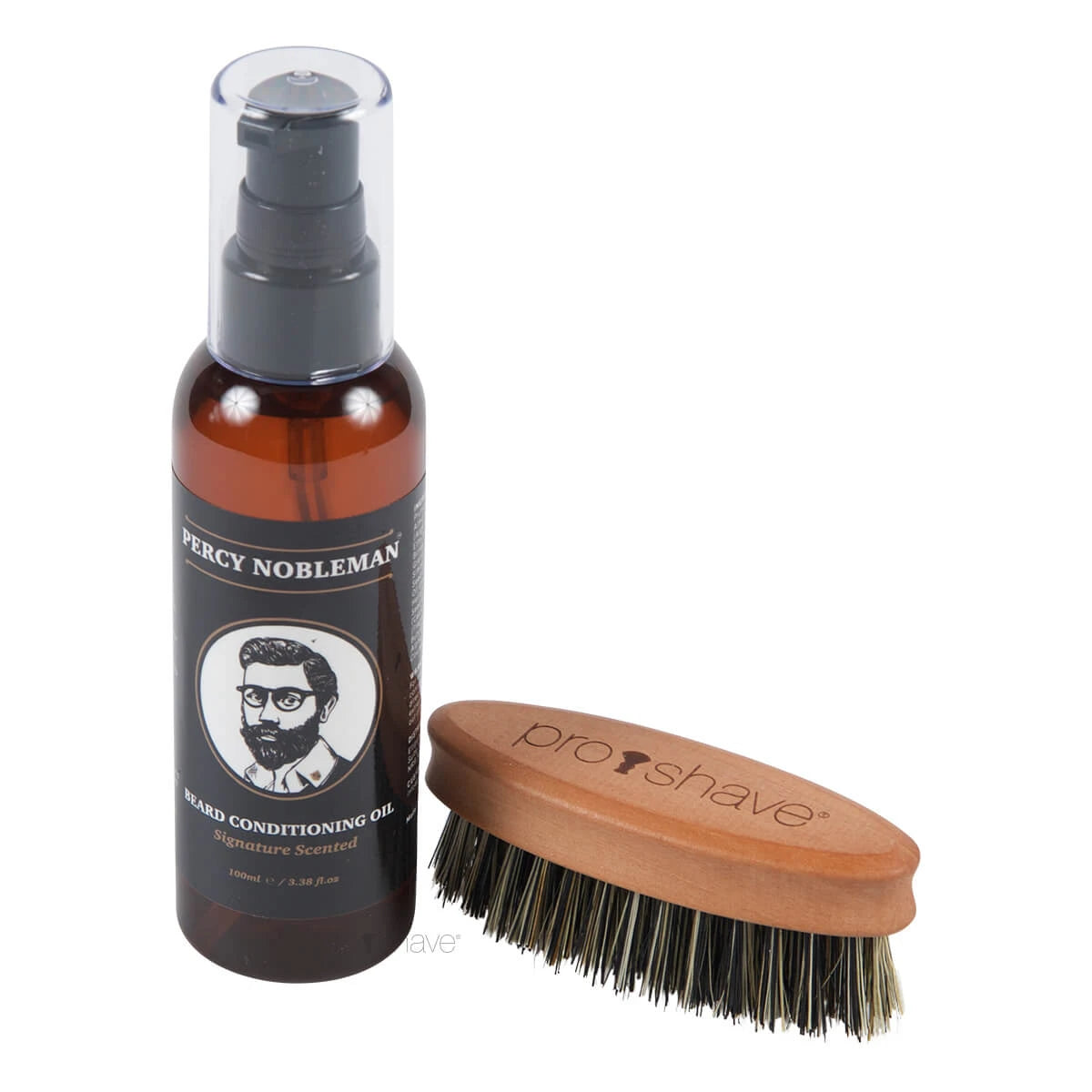 Proshave Skægsæt Med Skægbørste  Fibre  Og Percy Nobleman Skægolie  Scented