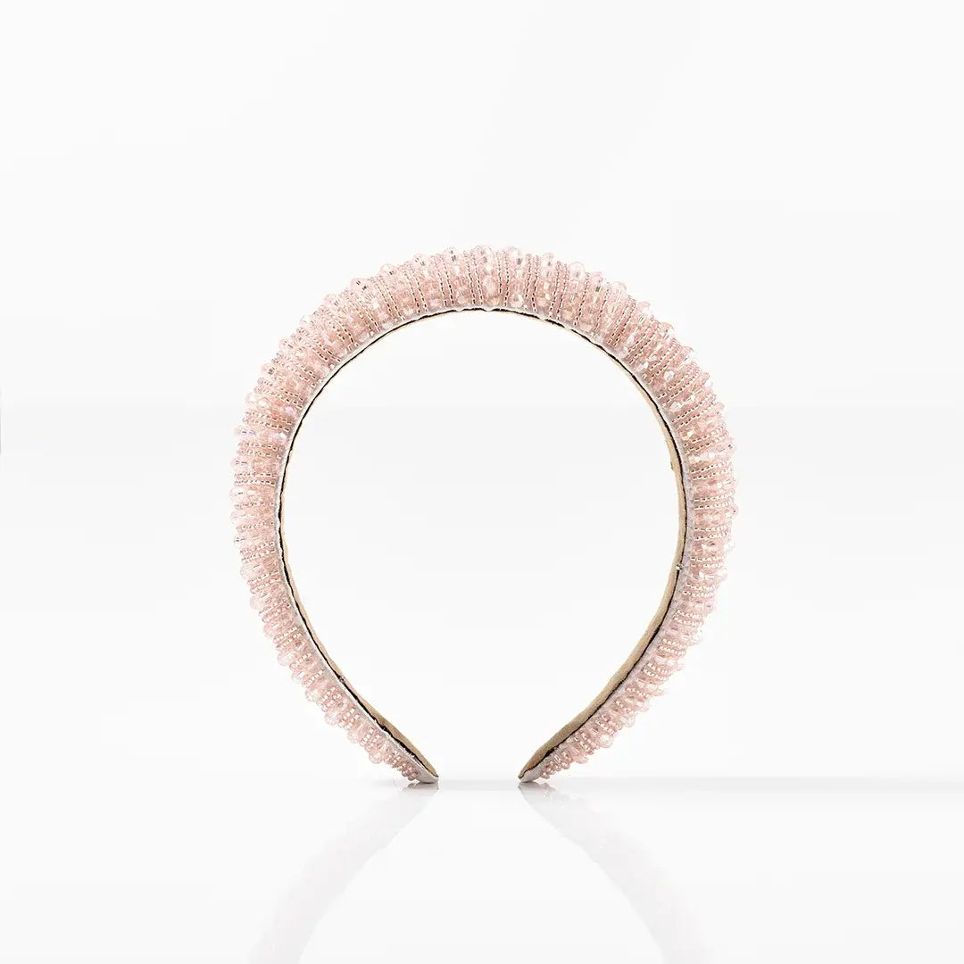 Glimmer Hårbøjle i Rosa med Sten – Glamour til Dit Look