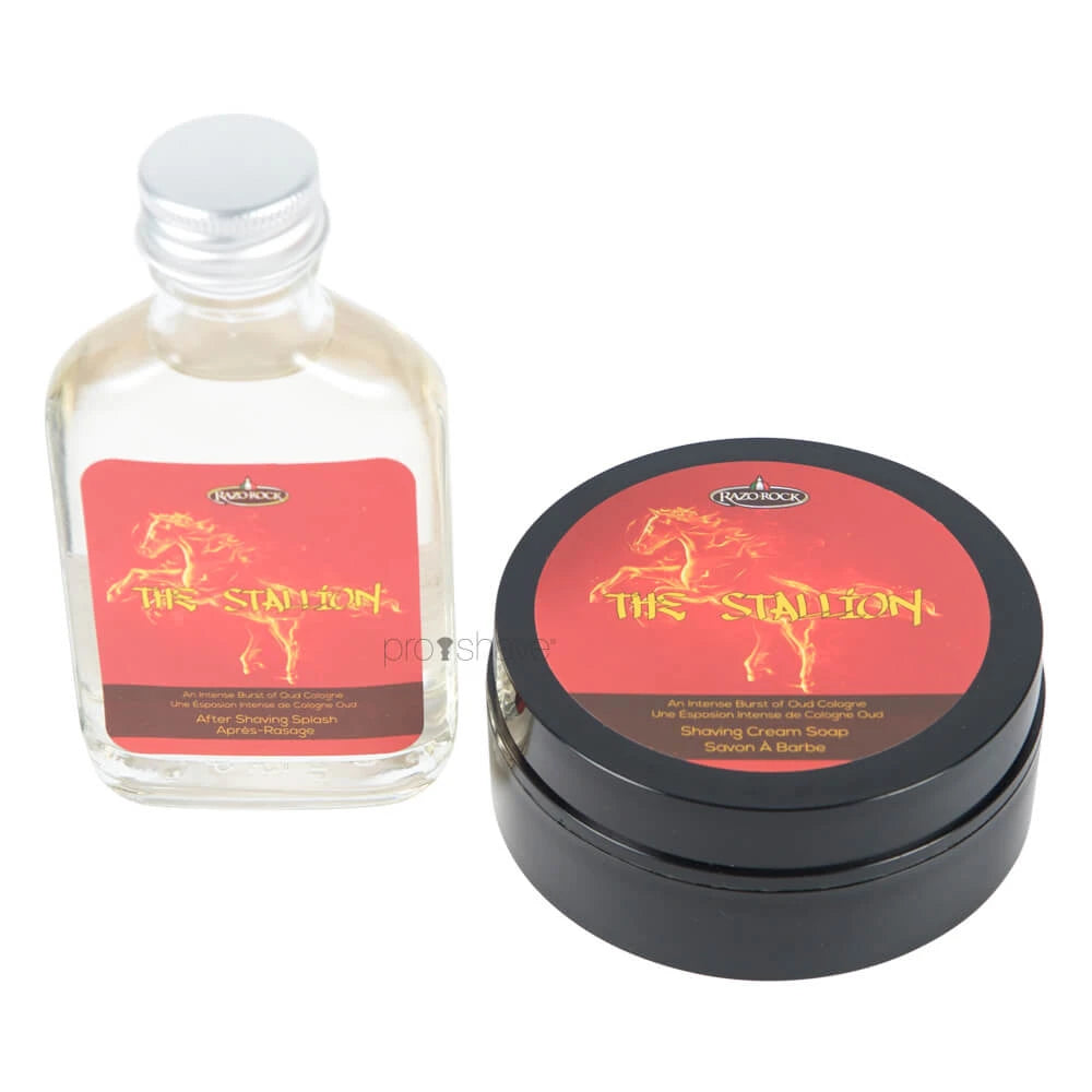 Razorock The Stallion Sæt  Barbersæbe Og Aftershave