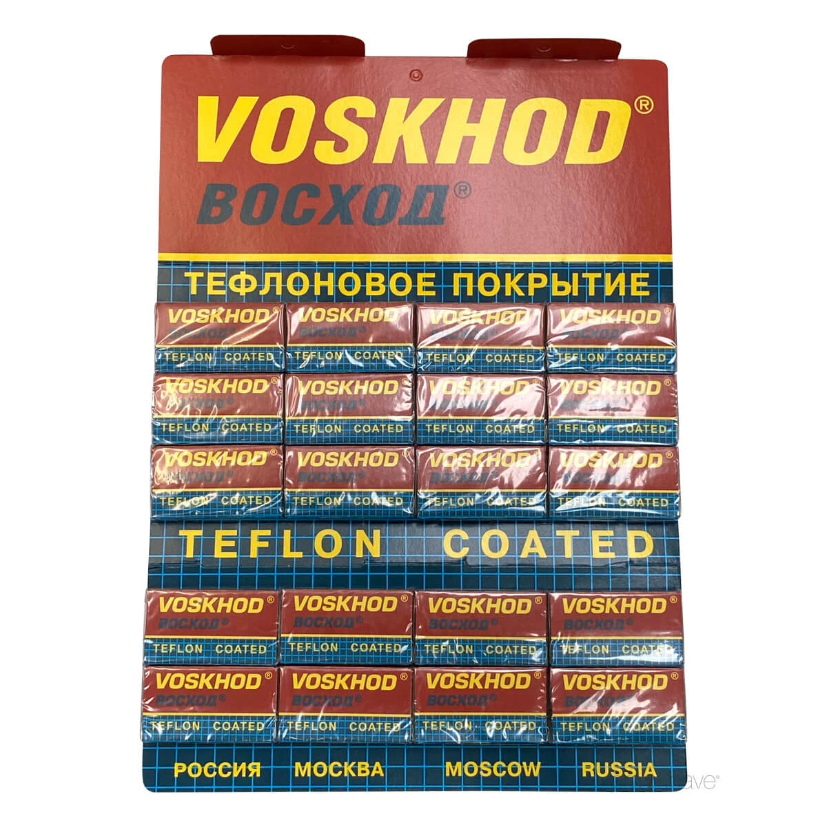 Voskhod Teflon Coated De Barberblade  1 Stang  20x5 Stk   100 Stk
