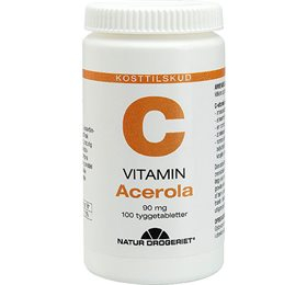 Acerola C Vitamin Tyggetabletter til Immunforsvar - 100 stk.