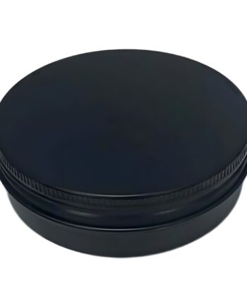 Aluminium Bøtte 150 Ml Sort Med Skruelåg  Skumgummipude  Indvendig Lakering   Hedenhus   ø86 Mm  Højde 38 Mm