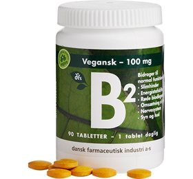 DFI B2 100 Mg – Veganske Vitamin B2 Tabletter, 90 stk.
