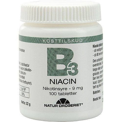 B3 Niacin Nikotinsyre 9 Mg   100 Tabletter