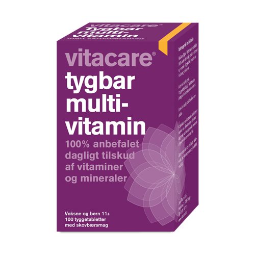 Vitacare Tygbar Multivitamin til Voksne - 100 Tabletter Udsalg!