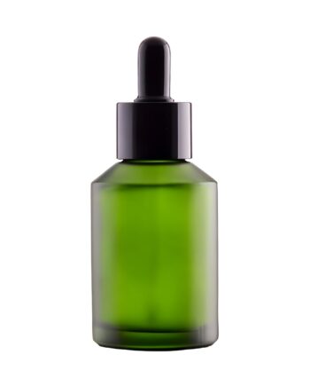 60 Ml Grøn Glasflaske med Pipettelåg - Skønhedstilbud!