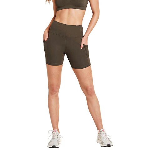 5 Quot  High Waist Shorts Dark Olive Str  S Motivate   1 Stk