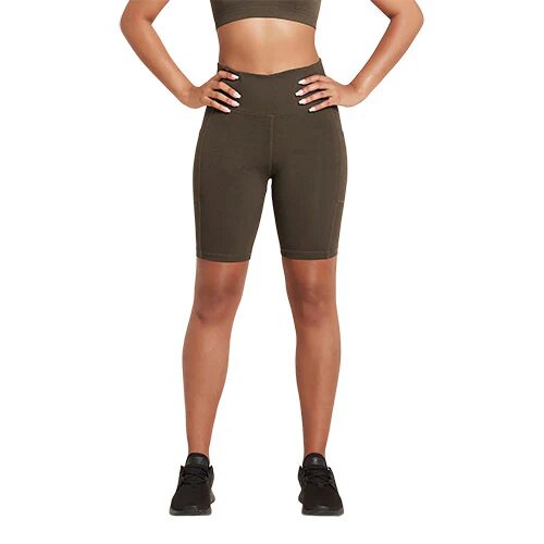 8 Quot  High Waist Shorts Dark Olive Str  S Motivate   1 Stk