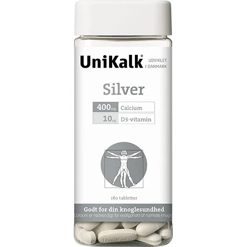 Unikalk Silver M  D Vitamin   180 Tabletter