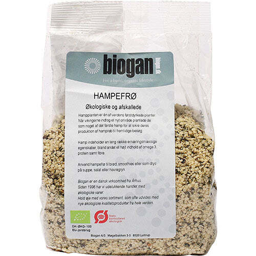 Hampefrø Afskallede øko    400 Gram