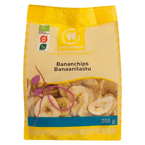 Bananchips Sprød Snack økologiske   200 Gram