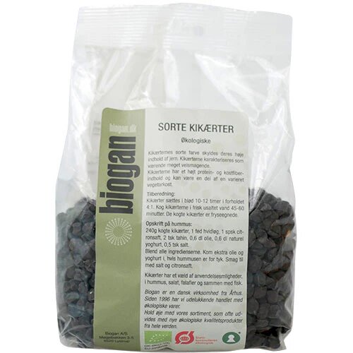 Sorte Kikærter økologiske   500 Gram