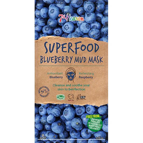 7th Heaven Ansigtmaske Mud Superfood Blueberry   10 Ml