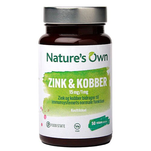 Zink Og Kobber Food State   50 Tabletter