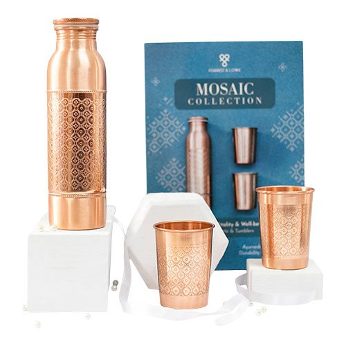 Kobber Gavesæt Mosaic  1x900ml 2x300ml