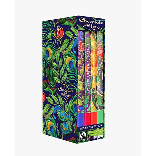 Vegansk Chokolade Bibliotek Æske - Økologisk & Fairtrade 320g