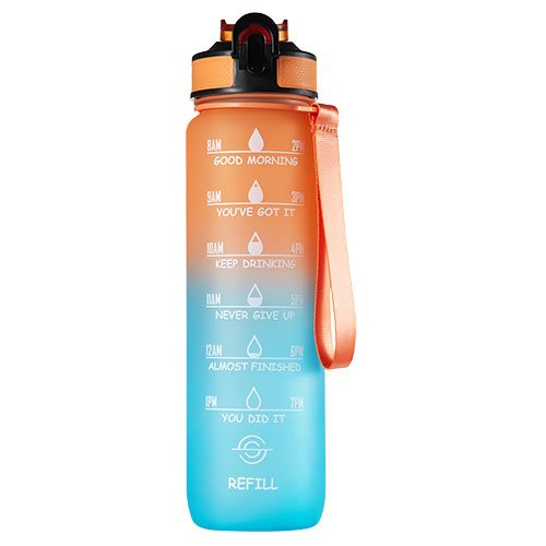 Motivationsflaske 1 Ltr Orange Grøn