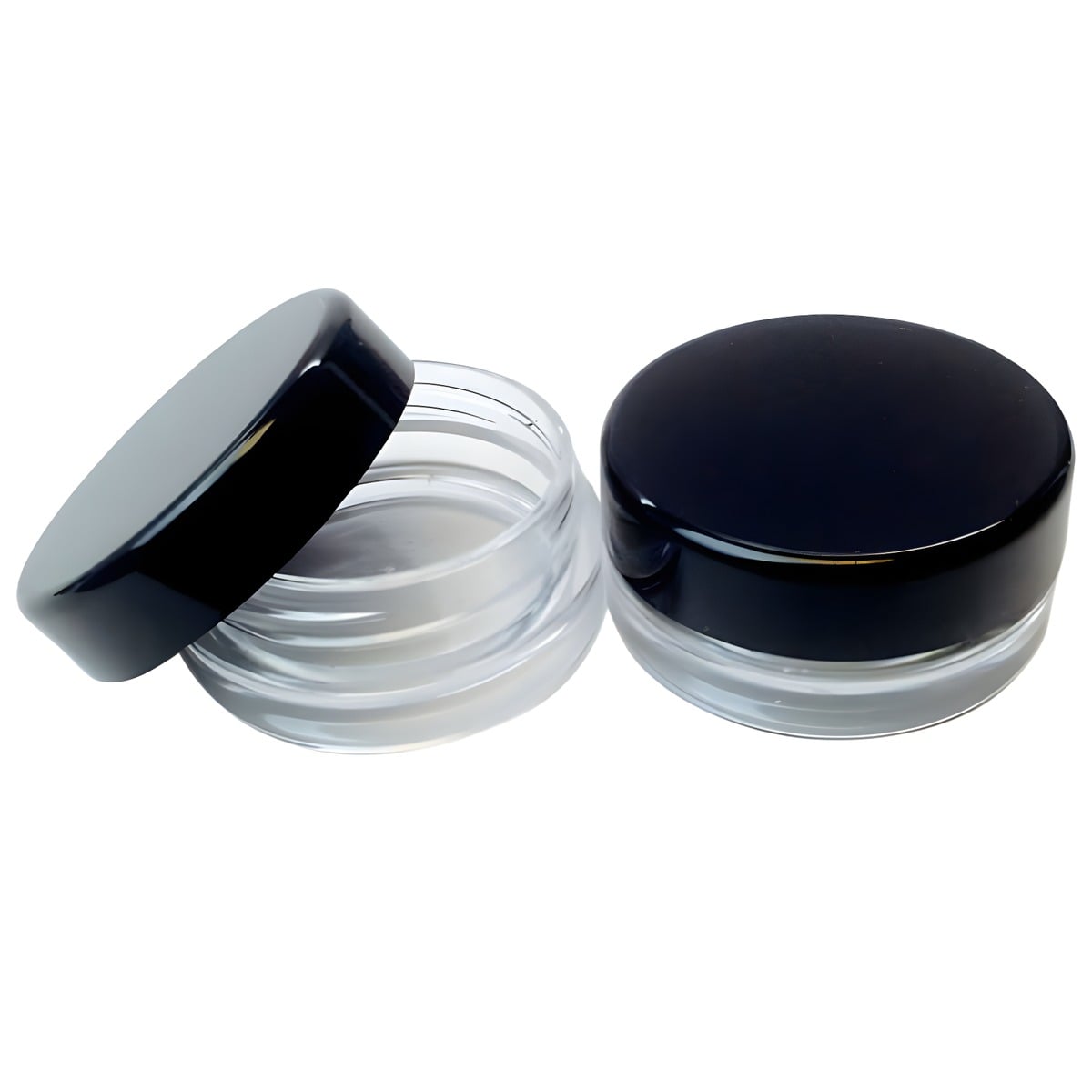 3 Ml Rund Beholder Med Sort Låg     Kosmetikbeholder I Pp Plast