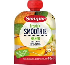 Tropisk Frugtsmoothie med Mango & Æble – Sund Snack til Børn