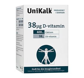 Unikalk D Vitamin 38 G - 180 Tabletter til Sundhed