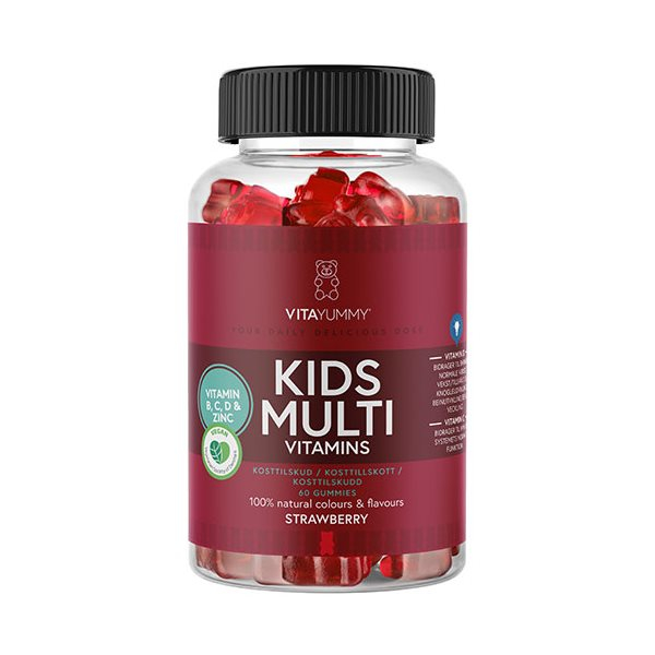 Vitayummy Børne Multivitamin Gummibamser - Jordbær 60 stk.