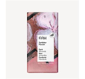 Vivani Økologisk Mørk Chokolade med Mandler 80g - Tilbud!