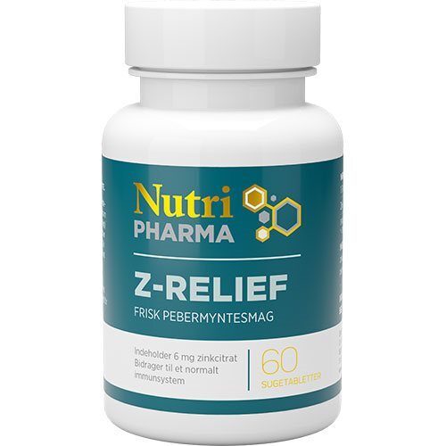Z Relief Sugetabletter   Frisk Pebermyntesmag   60 Tabletter