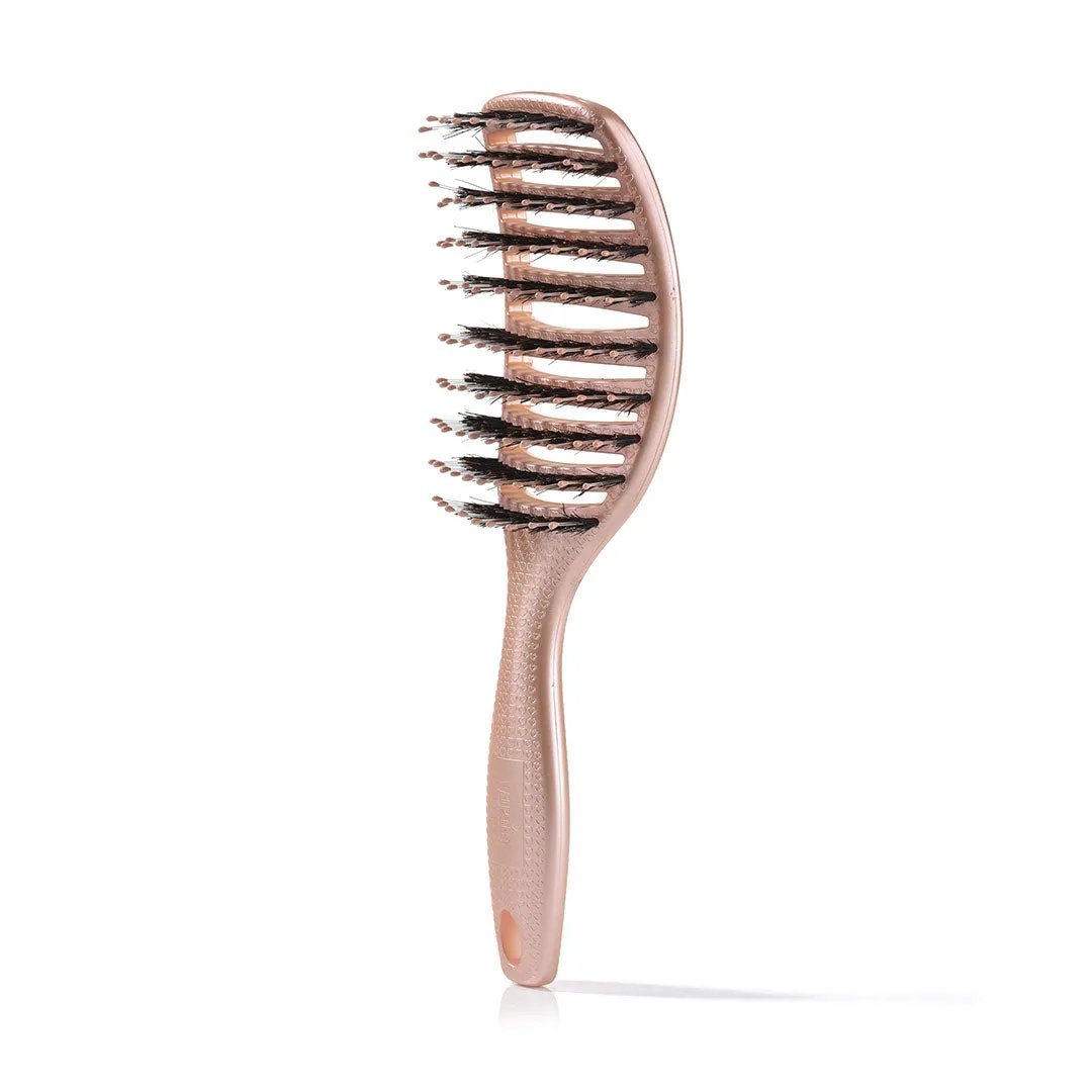 Curvy Brush   Hårbørste Med Vildsvinehår   Shiny Rose