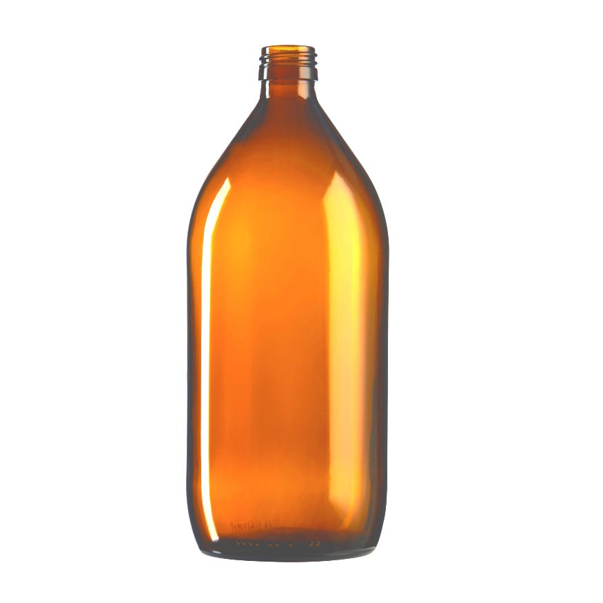 Brun Glasflaske 1000 Ml – Ideel til Opbevaring af Væsker!