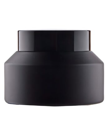 Elegant Sort Glas Bøtte til Kosmetik - 100 ml Opbevaring