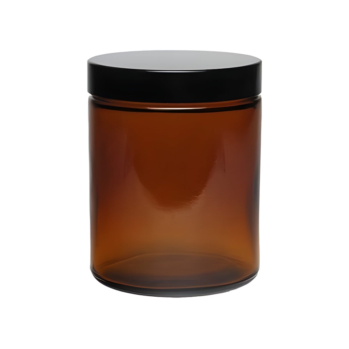 180 Ml Brun Glas Bøtte M Sort Låg