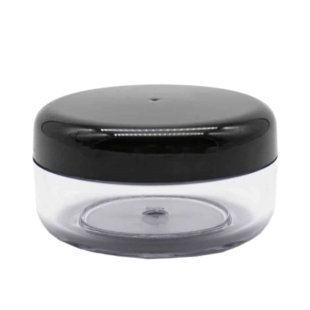 Plast Bøtte 15 Ml Rund Gennemsigtig Ps Plast Sort Låg Diameter 38 8 Mm Højde 22 Mm Hedenhus Til Creme Salve