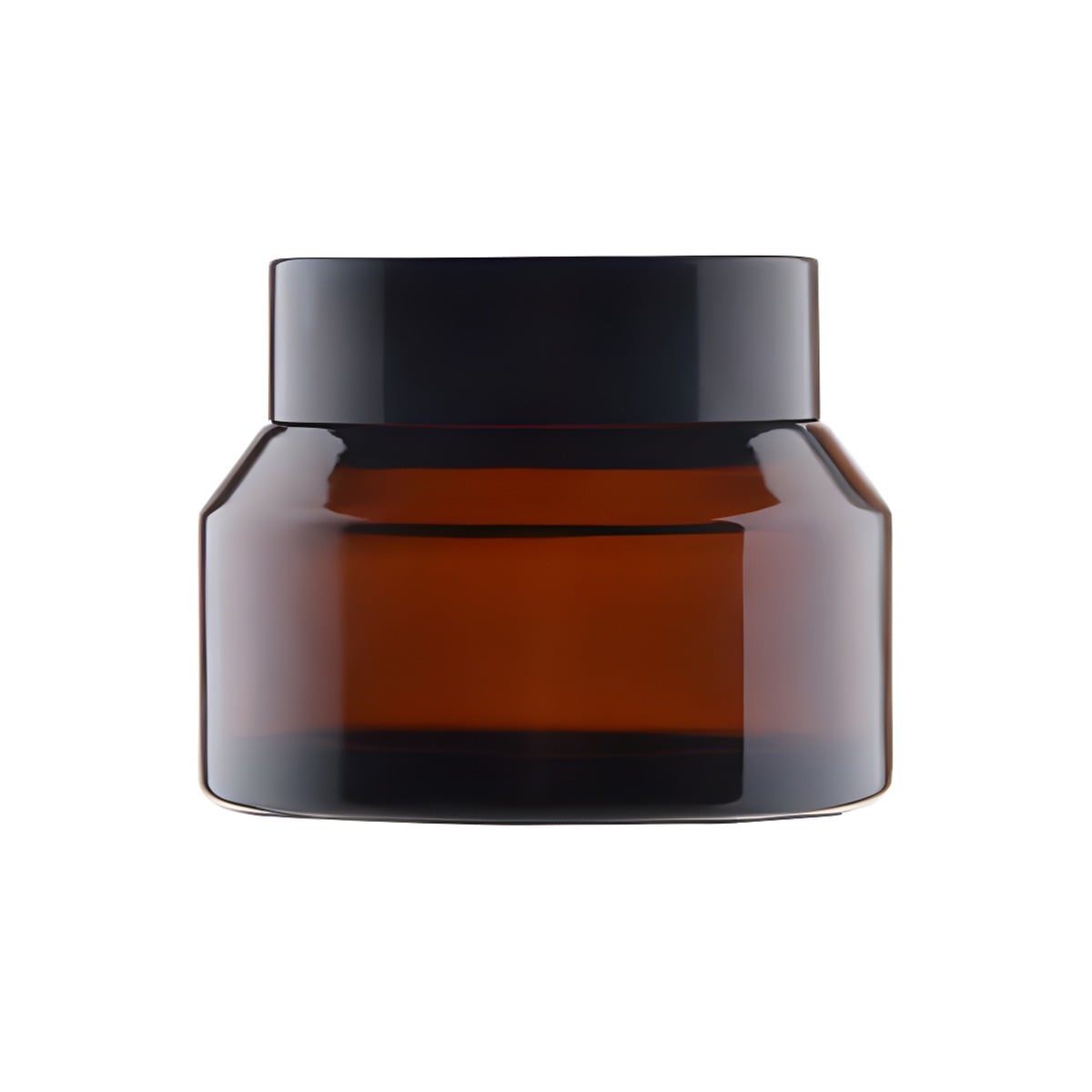 50 Ml  Brun Glas Creme Bøtte Med Sort Låg