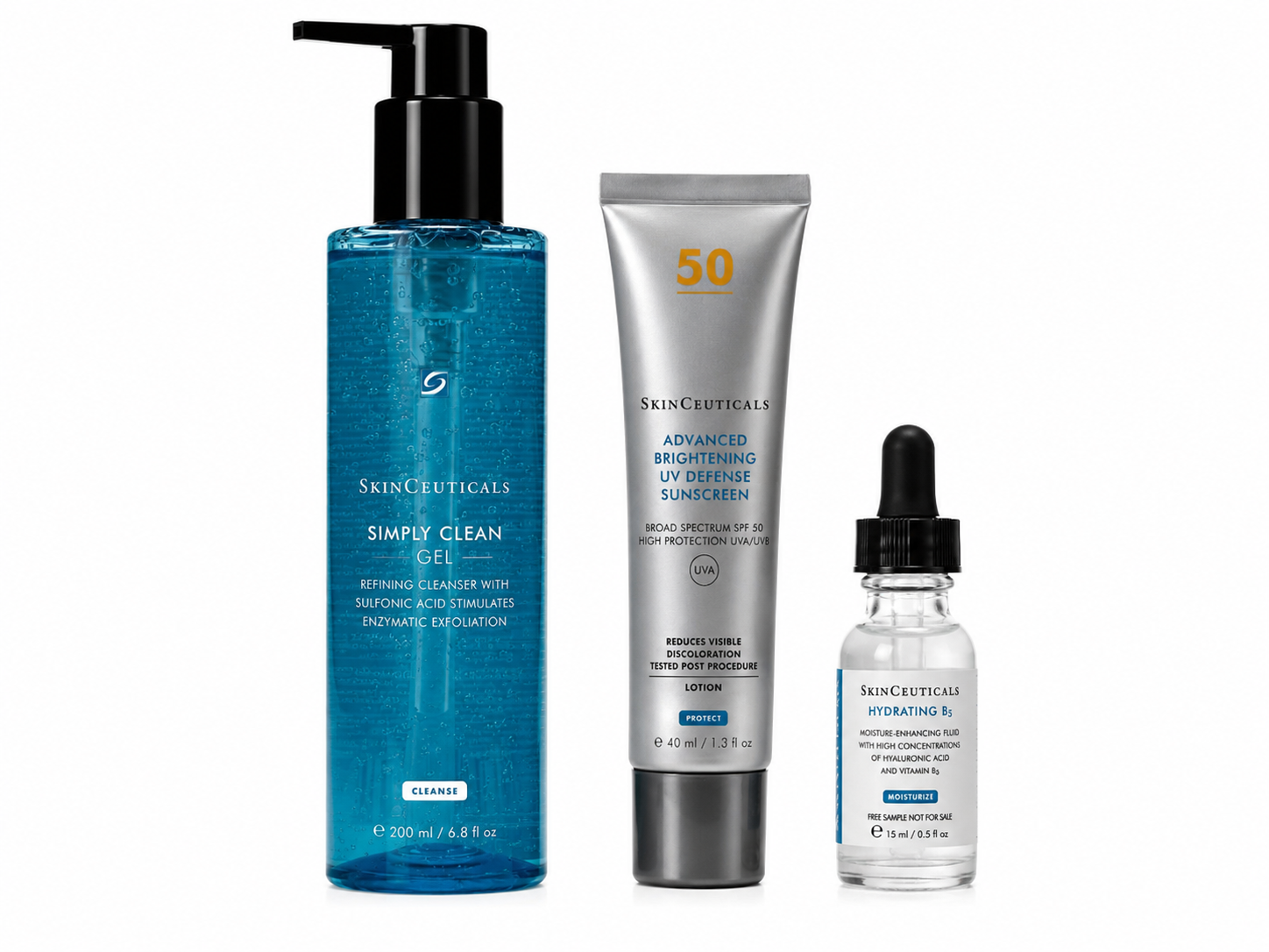 Skinceuticals Starter Kit  Simply Clean  Brightening Spf 50 Og Hydrating B5 Serum
