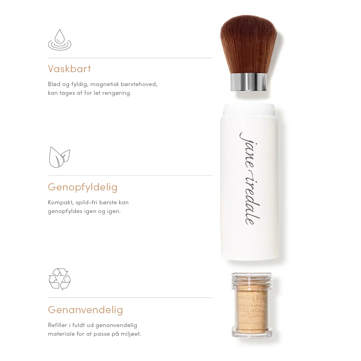 Jane Iredale Amazing Base Loose Mineral Powder I Farven Autumn Inkl  Refillable Brush    1 Stk