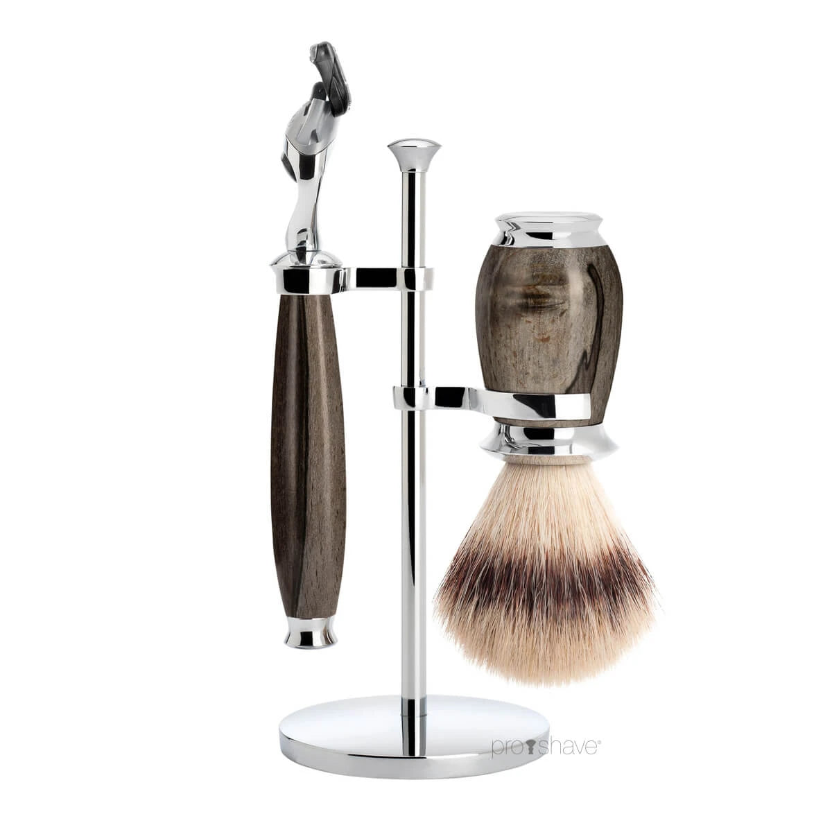 M? Hle Shaving Barbersæt Med Fusion Skraber  Silvertip Fibre?  Barberkost Og Holder  Purist  Grained Beech