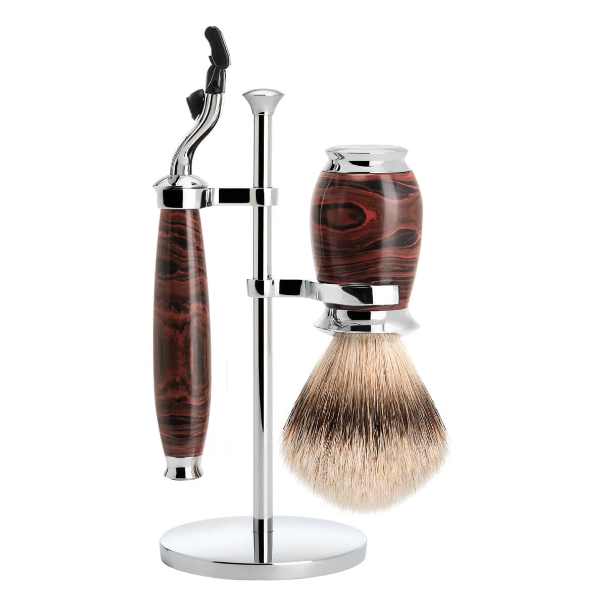 M? Hle Shaving Barbersæt Med Mach3 Skraber  Barberkost Og Holder  Purist  Ebonite