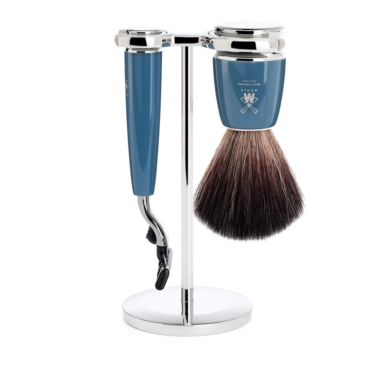 M? Hle Shaving Barbersæt Med Mach3 Skraber  Fibre Barberkost Og Holder  Rytmo  Petroleumsblå